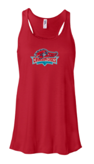 Charter Colony Crimson Crocs Ladies Flowy Racerback Tank - 3 Design Options - White or Red