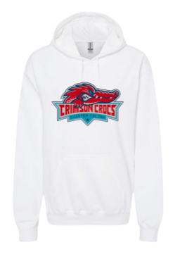 Charter Colony Crimson Crocs Team  Hoodie Sweatshirt - 3 Design Options - White, Black or Red - Youth & Adult Sizes