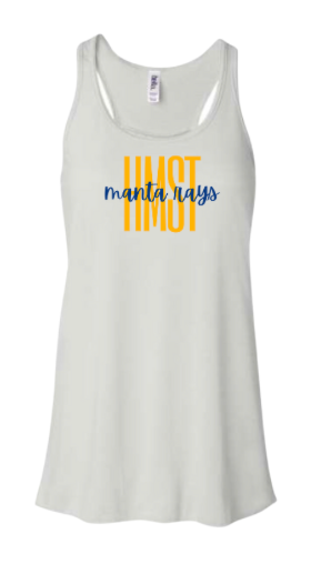 Harpers Mill Manta Rays Ladies Flowy Racerback Tank - White - 4 Design Options