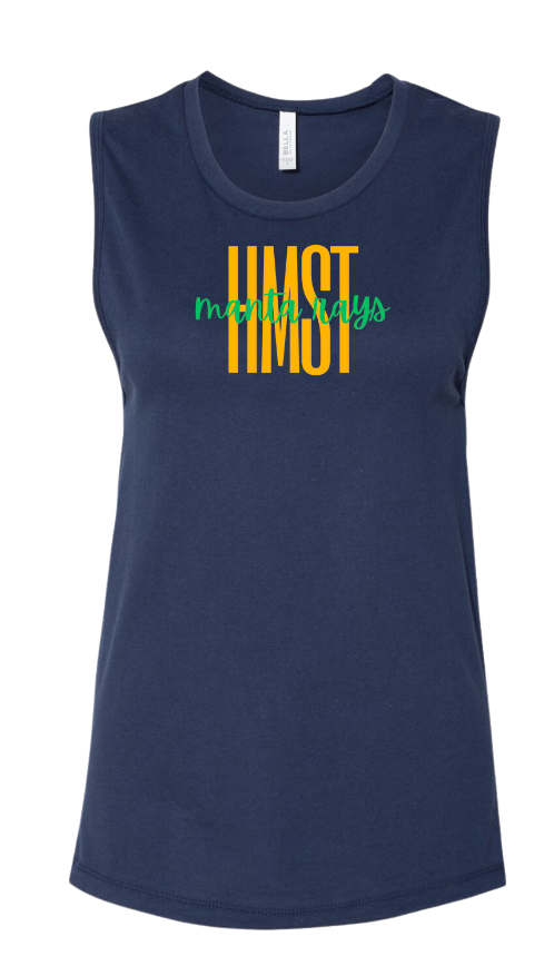 Harpers Mill Manta Rays Ladies Muscle Tank Top - Navy - 5 Design Options