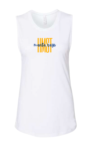 Harpers Mill Manta Rays Ladies Muscle Tank Top - White - 4 Design Options