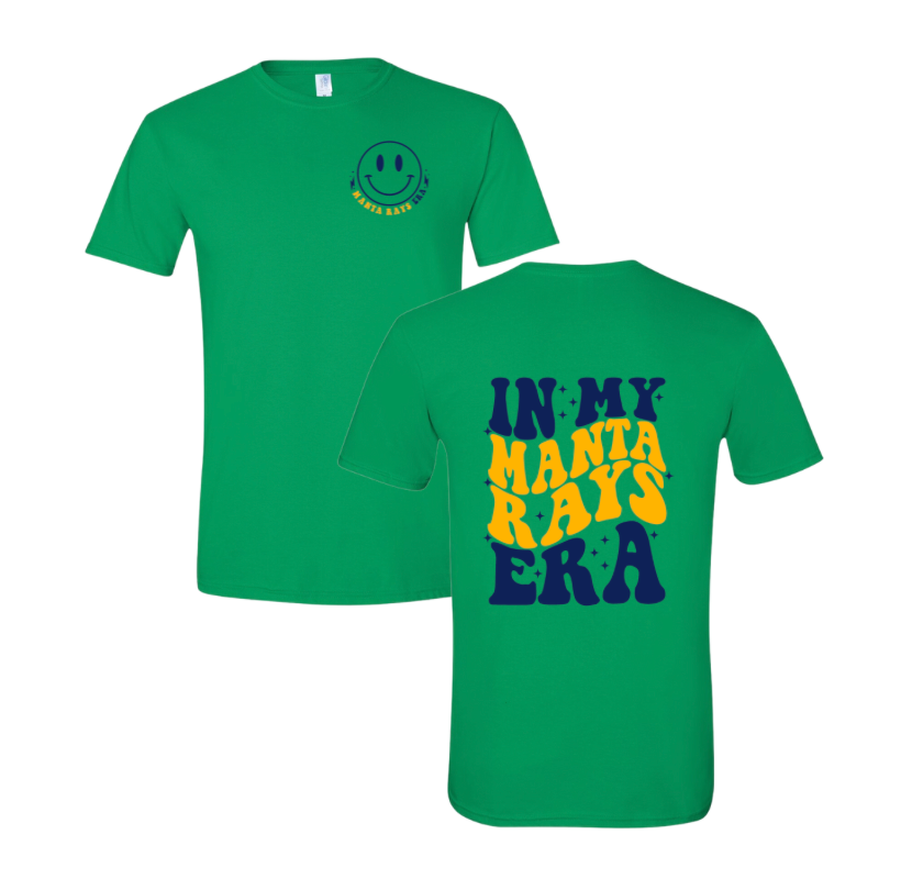 Harpers Mill Manta Rays Team T-Shirt - IN MY MANTA RAYS ERA - White or Green - Youth & Adult Sizes