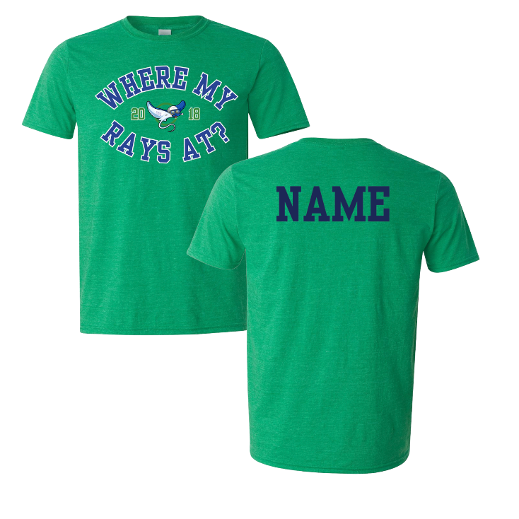 Harpers Mill Manta Rays Team T-Shirt - White, Navy or Heather Irish Green -  Where My Rays At - Youth & Adult Sizes - with Optional Personalization