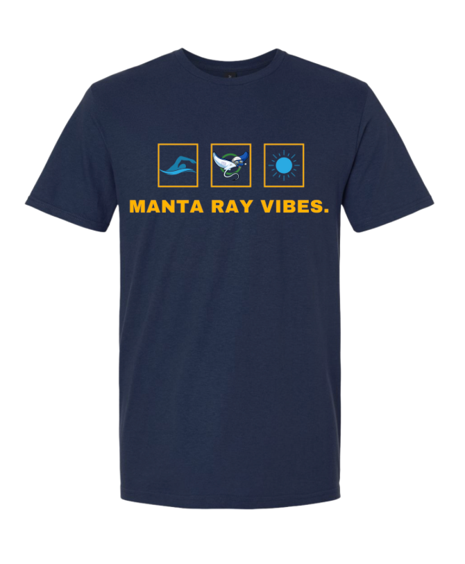 ​Harpers Mill Manta Rays Team T-Shirt - Navy - Manta Ray Vibes - Youth & Adult Sizes - With Optional Personalization