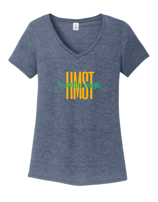 Harpers Mill Manta Rays Ladies V-Neck Tee- HMST - White or Navy Frost