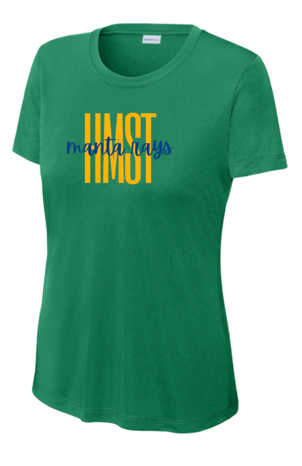 Harpers Mill Manta Rays Ladies Moisture Wick Tee - White, Kelly Green or Navy - 3 Design Options