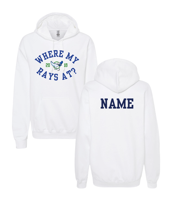 Harpers Mill Manta Rays Hoodie Sweatshirt - Where My Rays At - Navy or White - Youth & Adult Sizes - With Optional Personalization