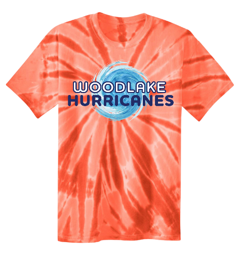 Woodlake Hurricanes Custom Tie Dye Tee T-Shirt - Orange - Youth & Adult Sizes