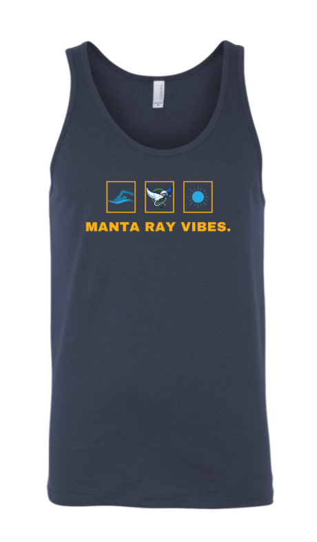 Harpers Mill Manta Rays Team Unisex Jersey Tank Top - Navy - 10 Design Options - Youth & Adult Sizes