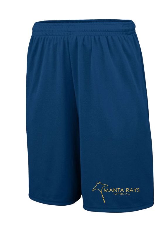 Harpers Mill Manta Rays Custom Team Boys & Mens Navy Shorts with Embroidered Logo