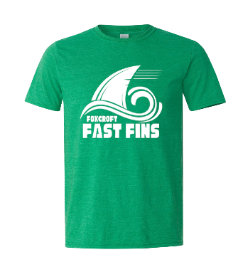 Foxcroft FAST Fins TeamT-Shirt - White, Black or Heather Irish Green - Youth & Adult Sizes