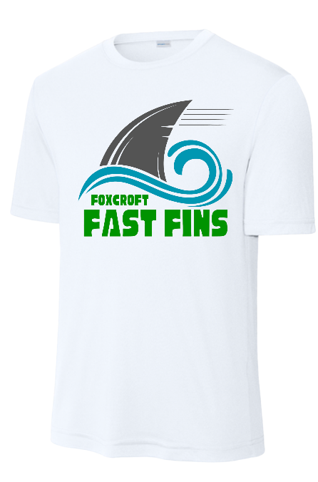 ​Foxcroft FAST Fins Team Mens Moisture Wick Tee - White, Black or Kelly Green - MENS