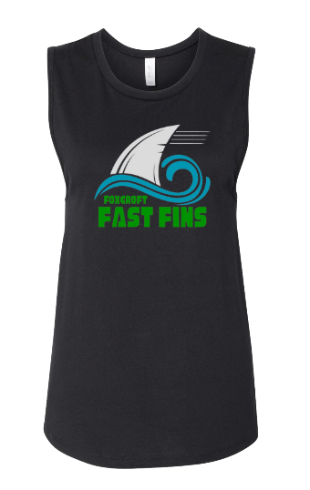 Foxcroft FAST Fins Team Ladies Muscle Tank Top - Black or White  - ADULT