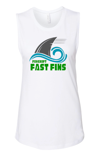 Foxcroft FAST Fins Team Ladies Muscle Tank Top - Black or White  - ADULT