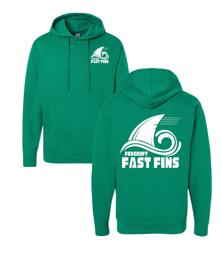 Foxcroft FAST Fins Team Hoodie Sweatshirt - Kelly Green - Adult