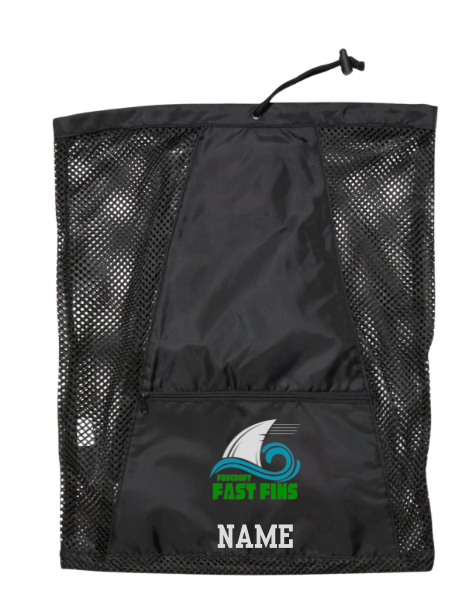 Foxcroft FAST Fins Custom Embroidered Mesh Backpack - Black