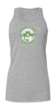 Gregorys Pond Ladies Flowy Racerback Tank - Athletic Grey, Dark Grey Heather or White - Gregory's Pond - Adult