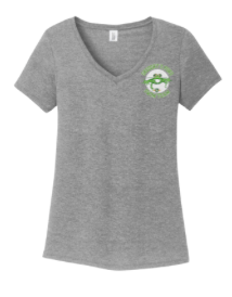 Gregorys Pond Ladies V-Neck Tee - Heathered Charcoal, Grey Frost or White - Gregorys Pond -Adult