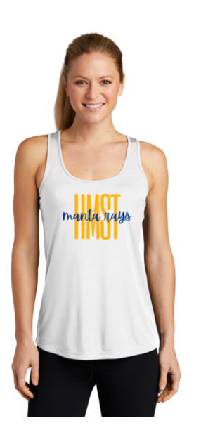 Harpers Mill Manta Rays Ladies Moisture Wicking Racerback Tank Top - White - 4 Design Options