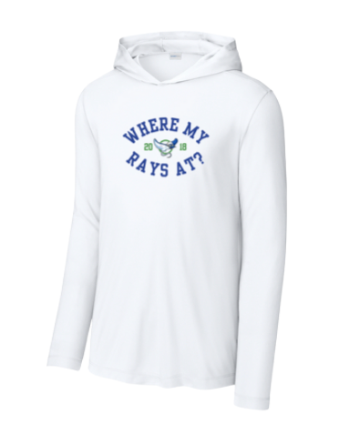 Harpers Mill Manta Rays  Custom Team UV Pro Long Sleeve Hoodie Tee - White - 6 Design Options - Adult