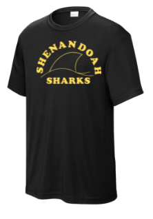Shenandoah Sharks Team Moisture Wick Tee - Gold or Black  - YOUTH