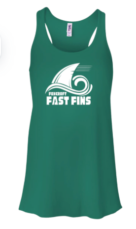 Foxcroft FAST Fins Ladies TEAM Flowy Racerback Tank - Kelly Green - ADULT