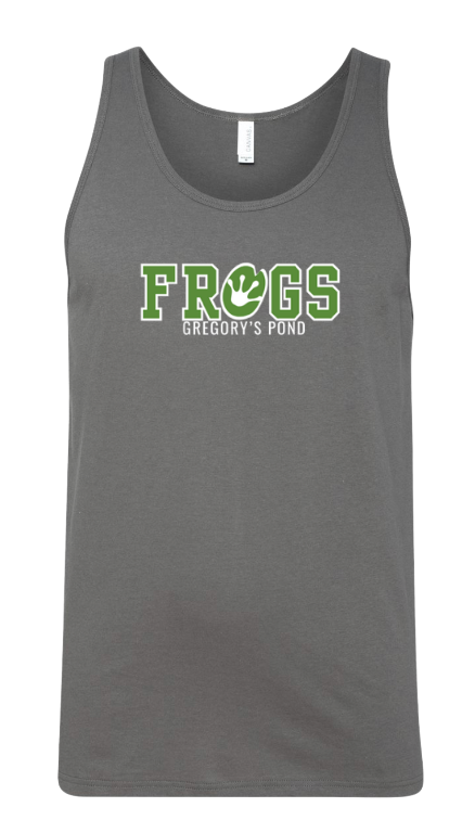 Gregorys Pond Team Unisex Jersey Tank Top - White or Asphalt - FROGS - Adult