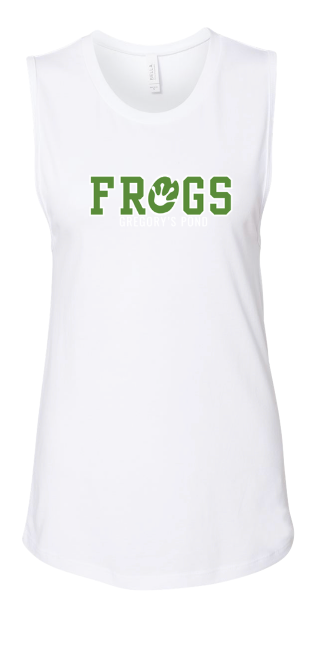 Gregorys Pond Ladies Muscle Tank Top - Dark Grey Heather, White or Athletic Grey - FROGS - Adult