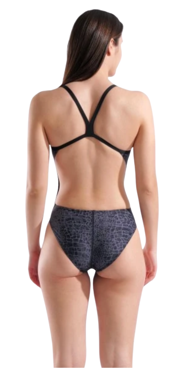 Crosswhite LAC Arena Snakeskin Thin Strap/Cut Out Back Suit with Team Logo - Challenge Back