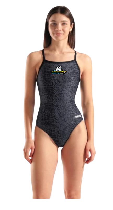 Crosswhite LAC Arena Snakeskin Thin Strap Suit with Team Logo - Lightdrop Back Crosswhite LAC Arena Snakeskin Thin Strap Suit with Team Logo - Lightdrop Back