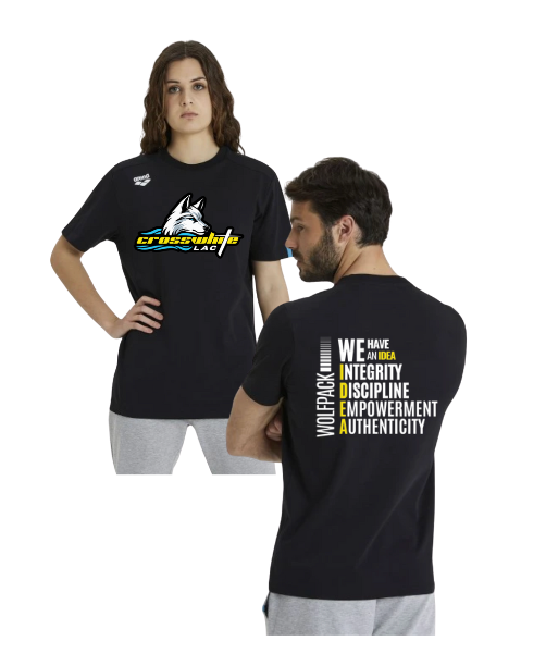 Crosswhite LAC Arena Team T-Shirt with Logo - Black, White or Grey