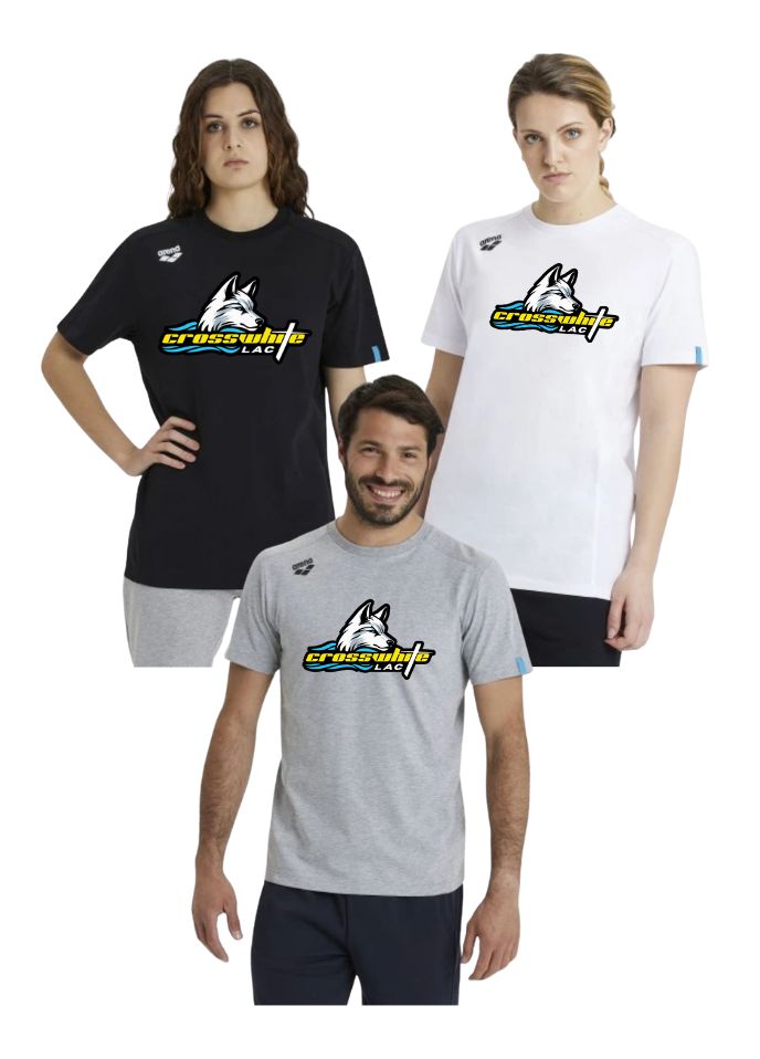 Crosswhite LAC Arena Team T-Shirt with Logo - Black, White or Grey