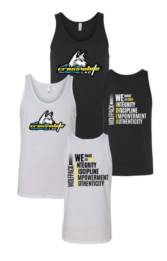 Crosswhite LAC Team UNISEX Jersey Tank Top - Black or White - Youth & Adult Sizes