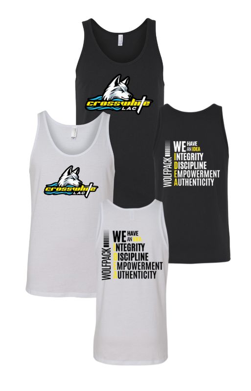 Crosswhite LAC Team UNISEX Jersey Tank Top - Black or White - Youth & Adult Sizes Crosswhite LAC Team UNISEX Jersey Tank Top - Black or White - Youth & Adult Sizes