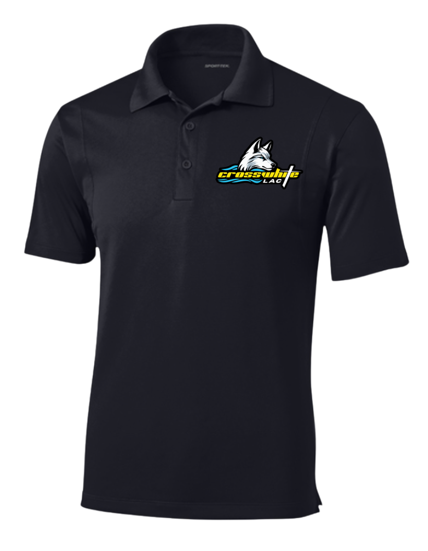 Crosswhite LAC Team Embroidered Mens Moisture Wick Polo - Black, White or Grey