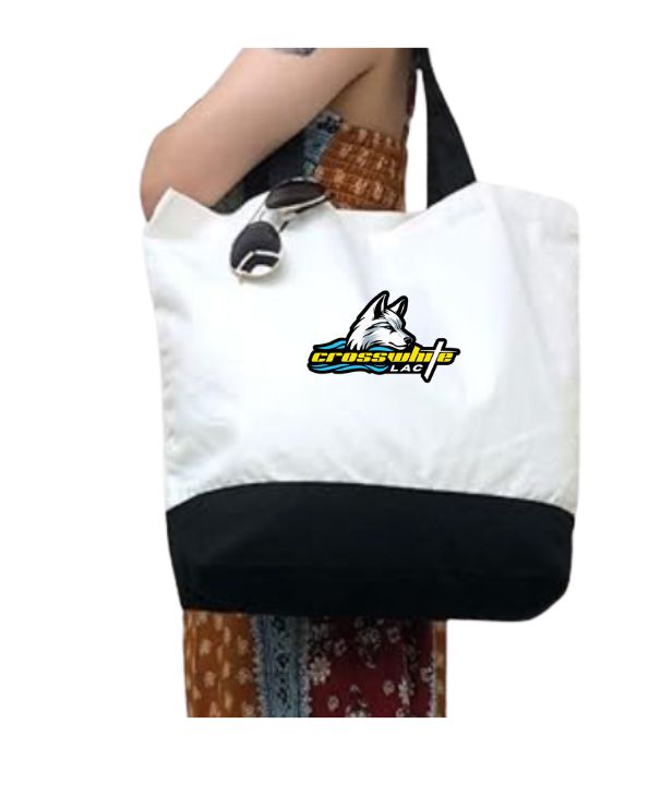 Crosswhite LAC Canvas Tote Bag - White & Black