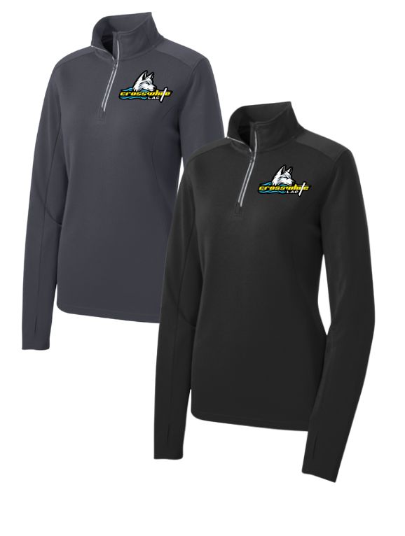 Crosswhite LAC Embroidered Ladies Moisture Wicking 1/4 Zip Pull Over