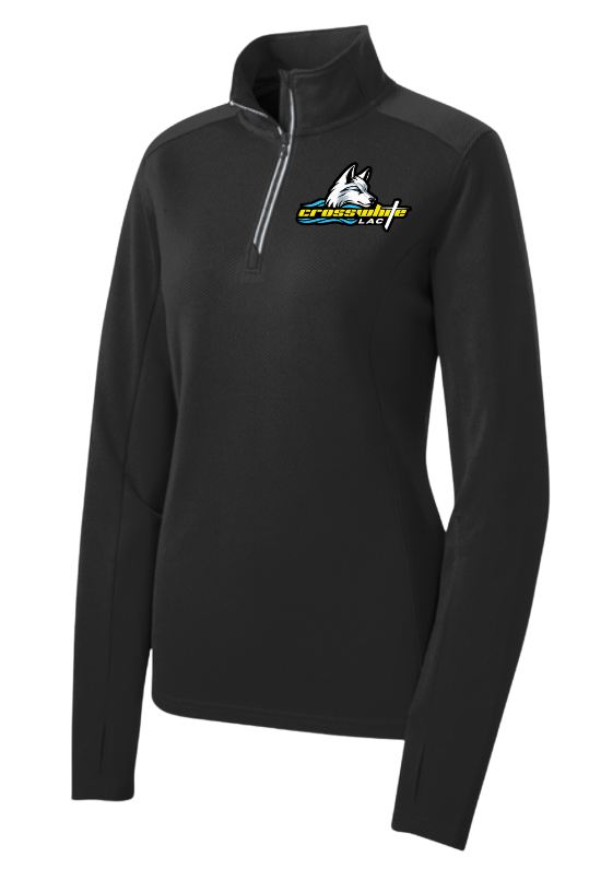 Crosswhite LAC Embroidered Ladies Moisture Wicking 1/4 Zip Pull Over