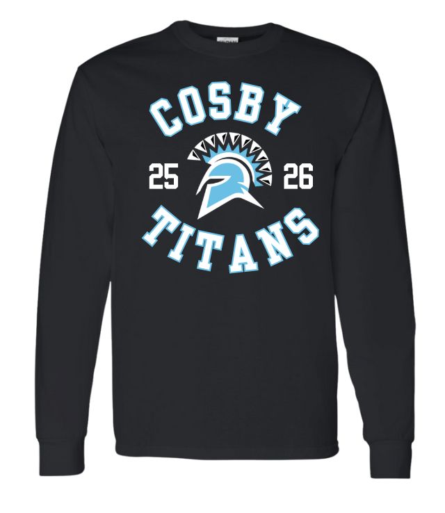 Cosby Titans Team Long Sleeve T-Shirt - Black - 8 Designs