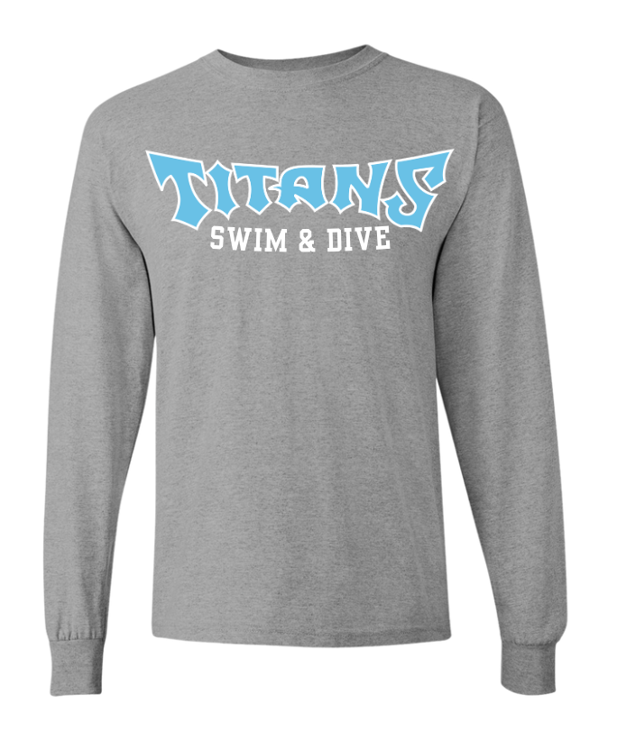 Cosby Titans Team Long Sleeve T-Shirt - Sport Grey - 9 Designs