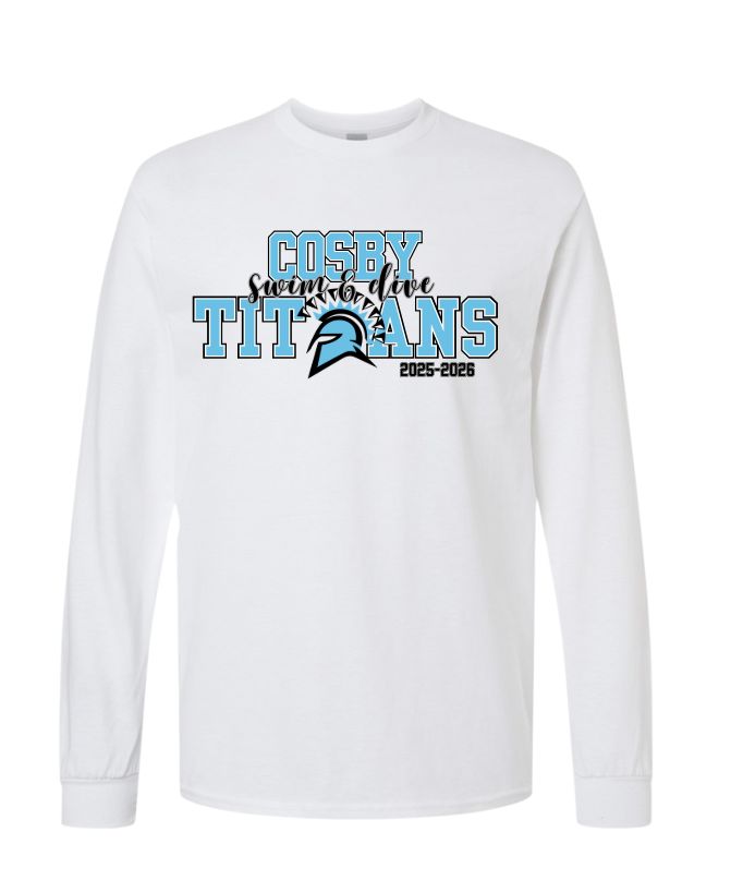 Cosby Titans Team Long Sleeve T-Shirt - White - 7 Designs