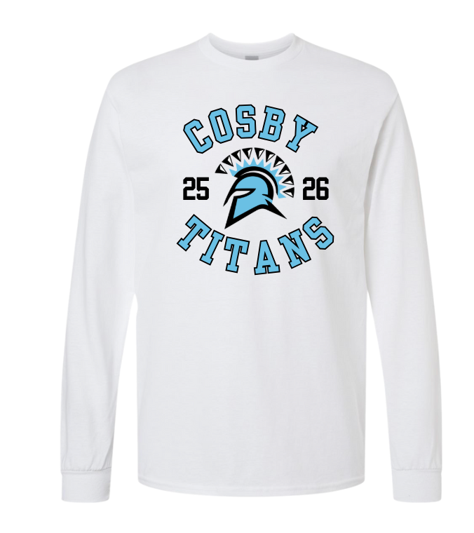 Cosby Titans Team Long Sleeve T-Shirt - White - 7 Designs