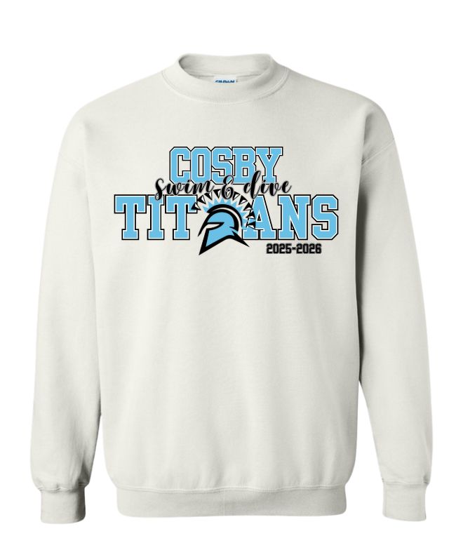 Cosby Titans Team Crew Sweatshirt - White - 7 Designs
