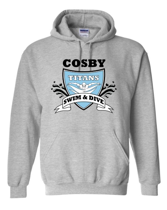 Cosby Titans Team Hooded Sweatshirt - Sport Grey - 9 Designs