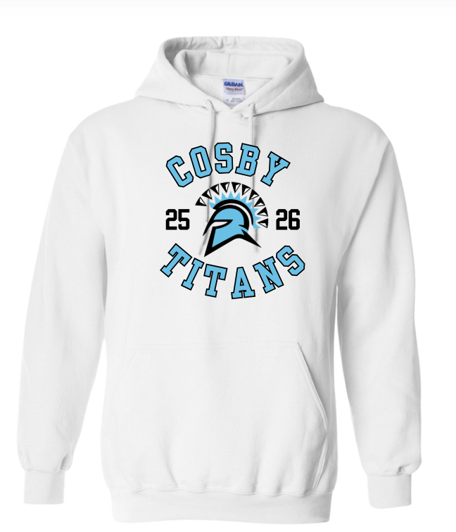 Cosby Titans Team Hooded Sweatshirt - White - 7 Designs