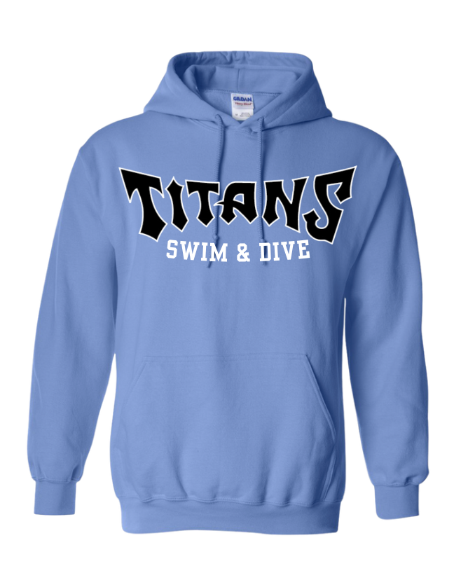 Cosby Titans Team Hooded Sweatshirt - Carolina Blue - 7 Designs