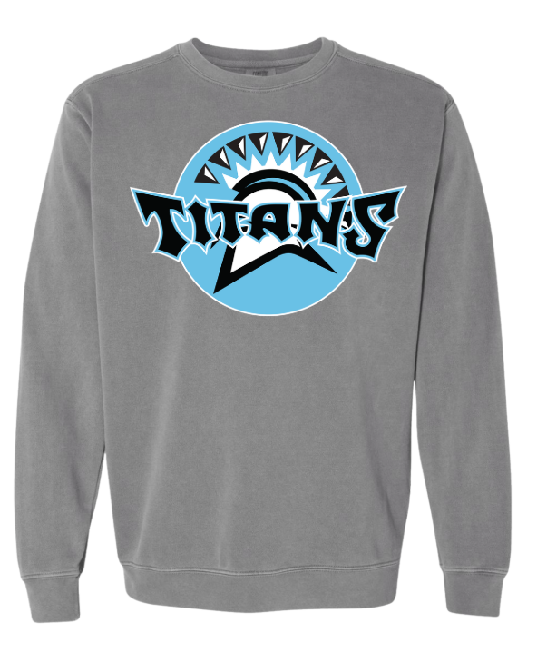 Cosby Titans Team Crew Neck Sweatshirt Comfort Colors - Grey - 9 Designs
