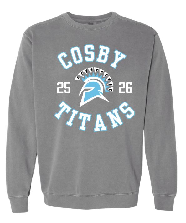Cosby Titans Team Crew Neck Sweatshirt Comfort Colors - Grey - 9 Designs