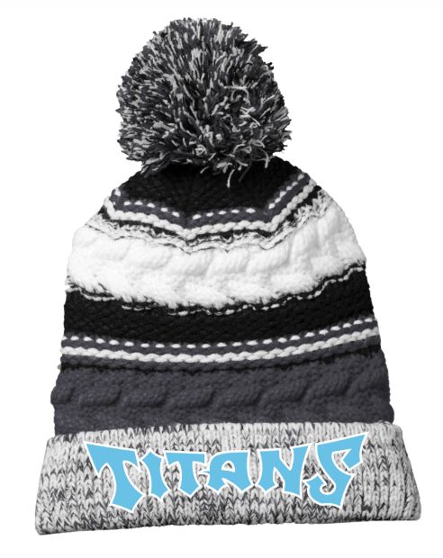 Cosby Titans Embroidered Team Pom Pom Beanie