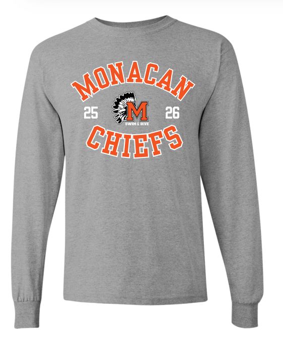 Monacan Chiefs Team Long Sleeve T-Shirt - Design 2 Monacan Chiefs Team Long Sleeve T-Shirt - Design 2